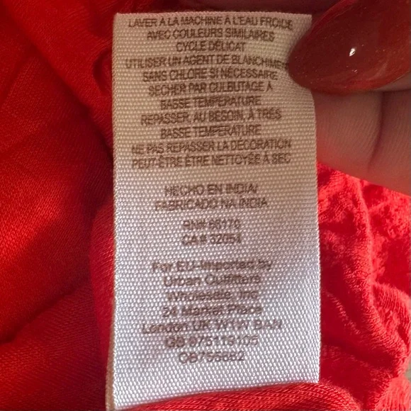 NWOT Free People Begonia Embroidered Boho‎ Top Red Size Small - Picture 7 of 7